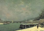 Paul Gauguin The Seine at the Pont d'lena,Snowy Weathe (mk07) oil painting on canvas